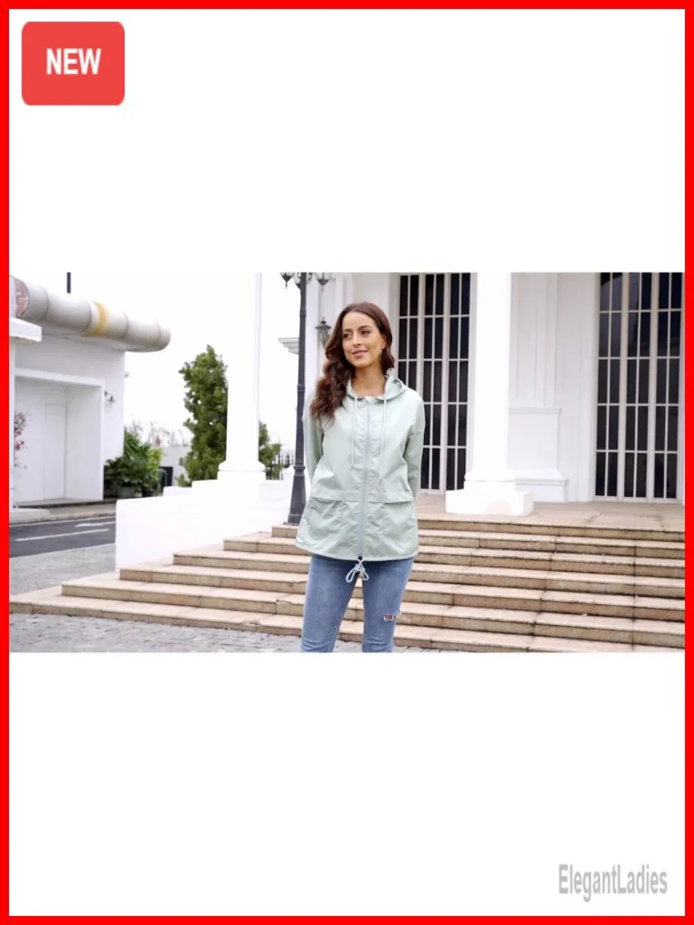 Women's Waterproof Rain Jacket Lightweight Packable Windbreaker Hooded with